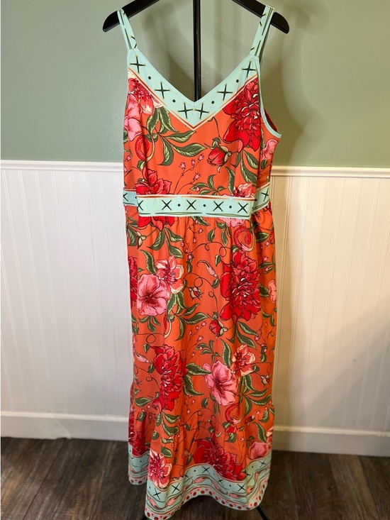 BloomChic Dresses & Skirts - BloomChic Pink Maxi Dress with Coral and Light Turquoise Accents. Size 18/20